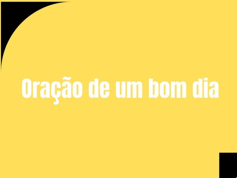 Oração de um bom dia