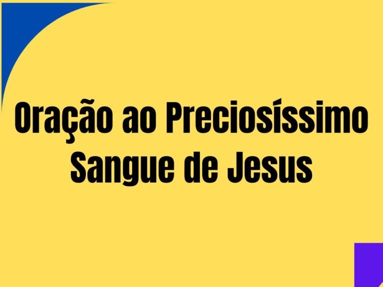 Oração ao Preciosíssimo Sangue de Jesus