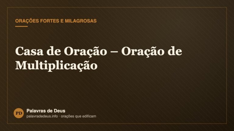 Casa de Oração – Oração de Multiplicação