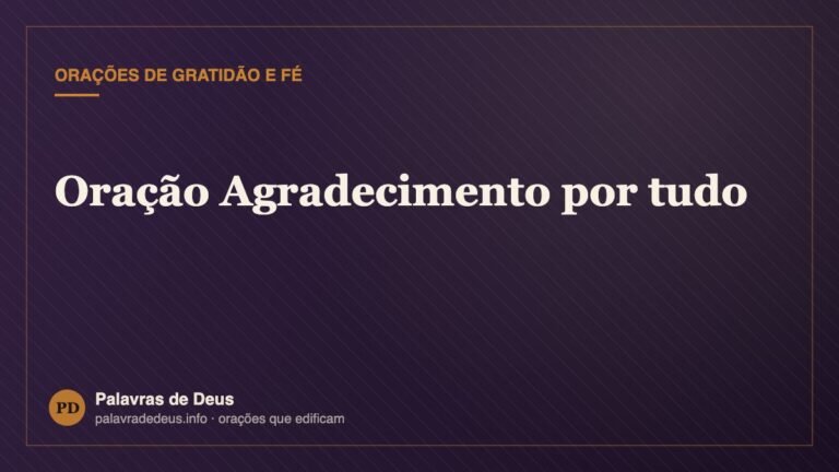 Oração Agradecimento por tudo