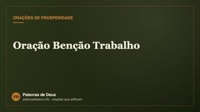 Oração Benção Trabalho