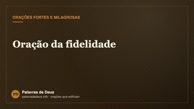 Oração da fidelidade