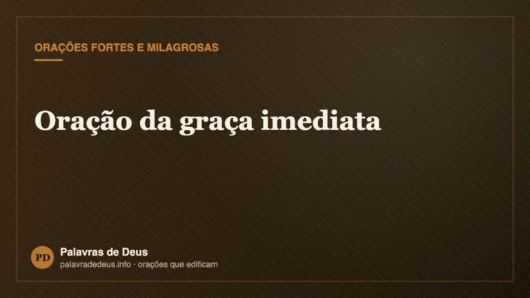 Oração da graça imediata