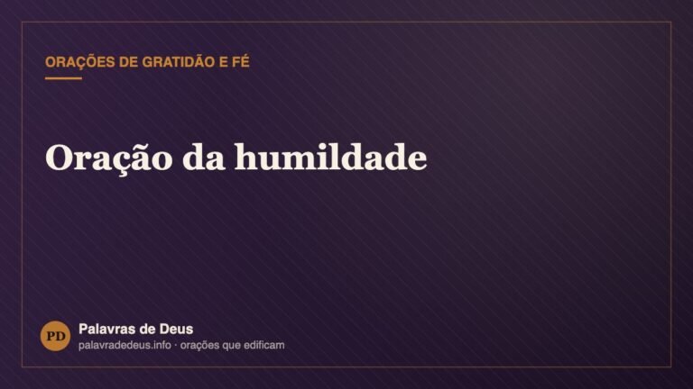 Oração da humildade