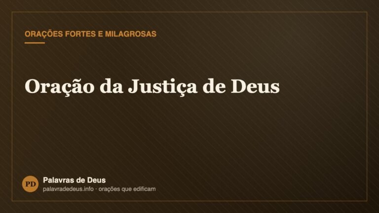 Oração da Justiça de Deus