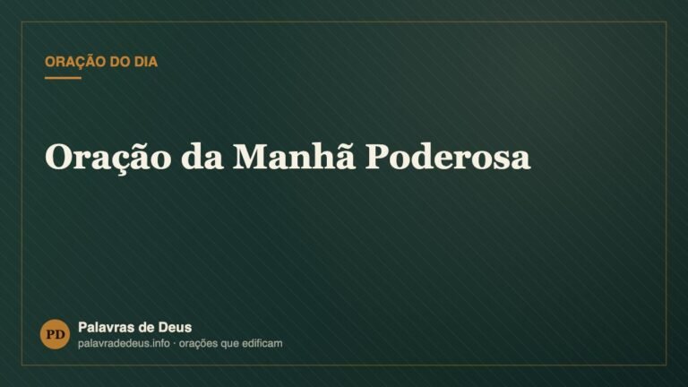 Oração da Manhã Poderosa