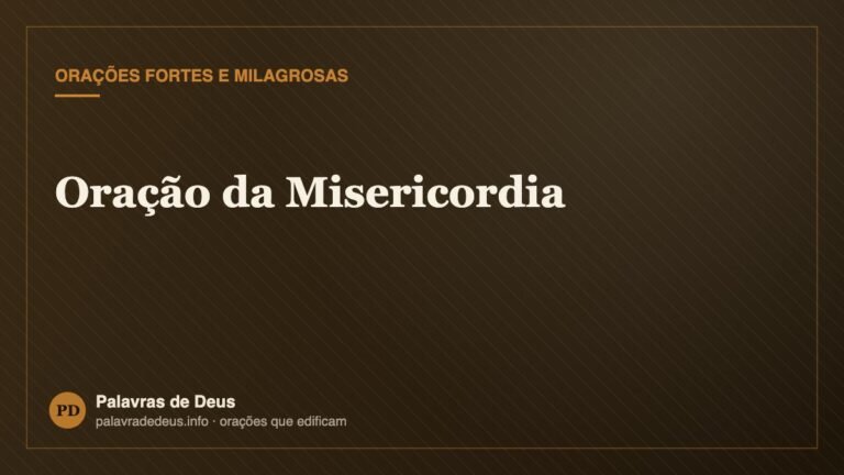 Oração da Misericordia