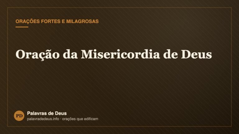 Oração da Misericordia de Deus