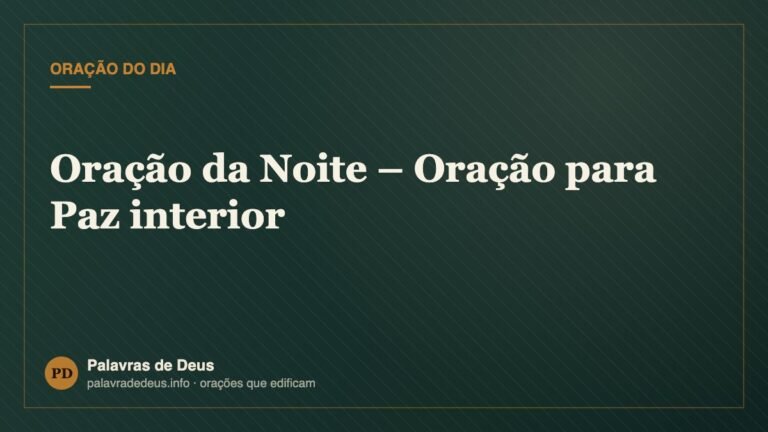 Oração da Noite – Oração para Paz interior