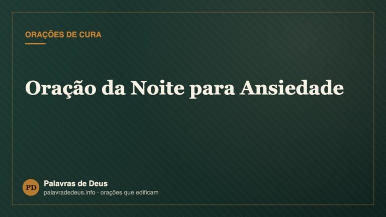 Oração da Noite para Ansiedade