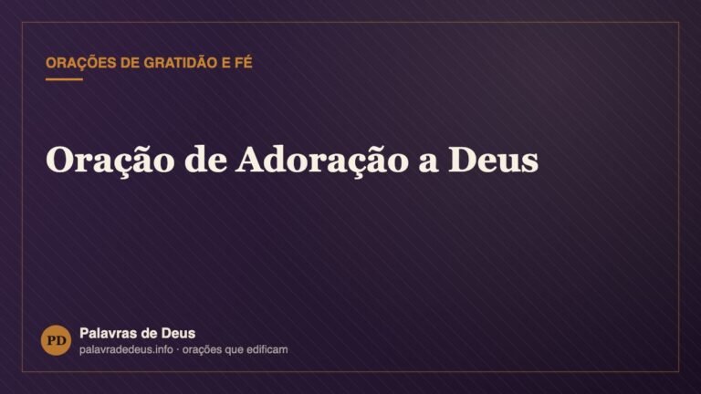 Oração de Adoração a Deus