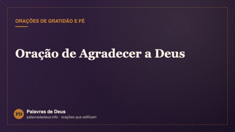 Oração de Agradecer a Deus