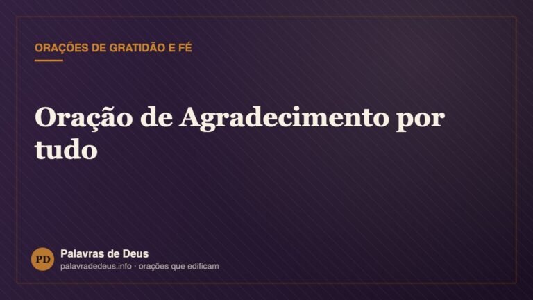 Oração de Agradecimento por tudo
