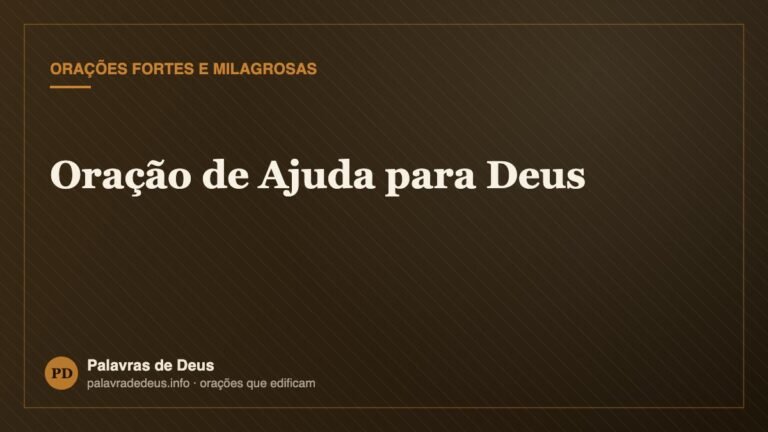 Oração de Ajuda para Deus