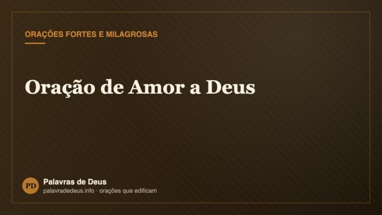 Oração de Amor a Deus