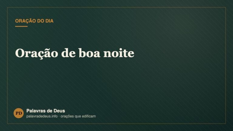 Oração de boa noite