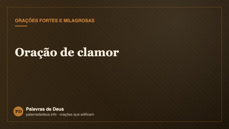 Oração de clamor