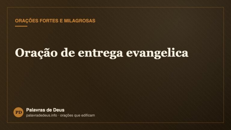 Oração de entrega evangelica