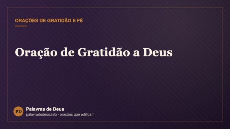 Oração de Gratidão a Deus