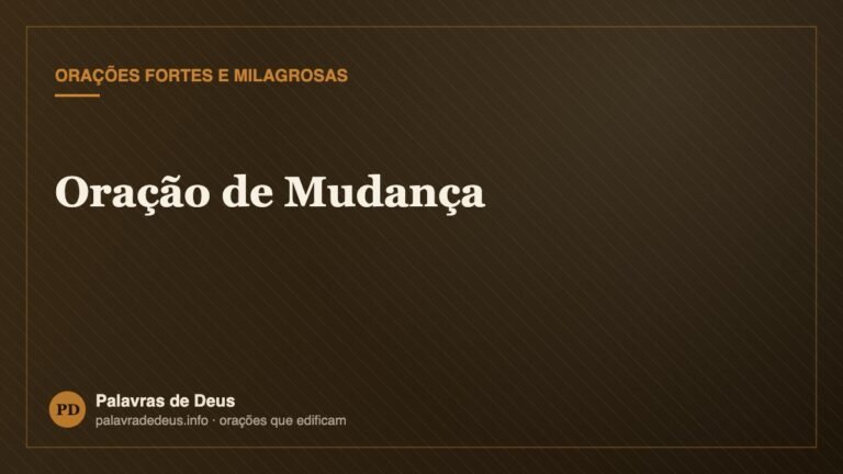 Oração de Mudança