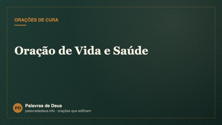 Oração de Vida e Saúde