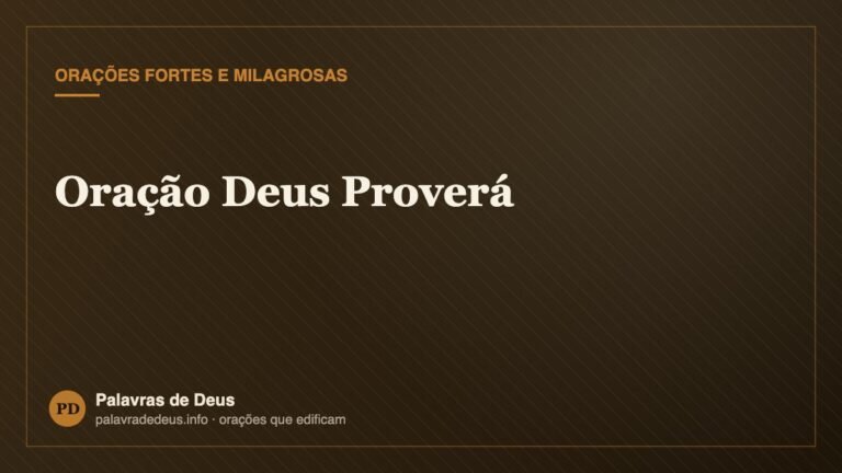 Oração Deus Proverá