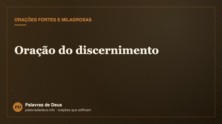 Oração do discernimento