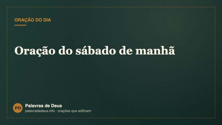 Oração do sábado de manhã