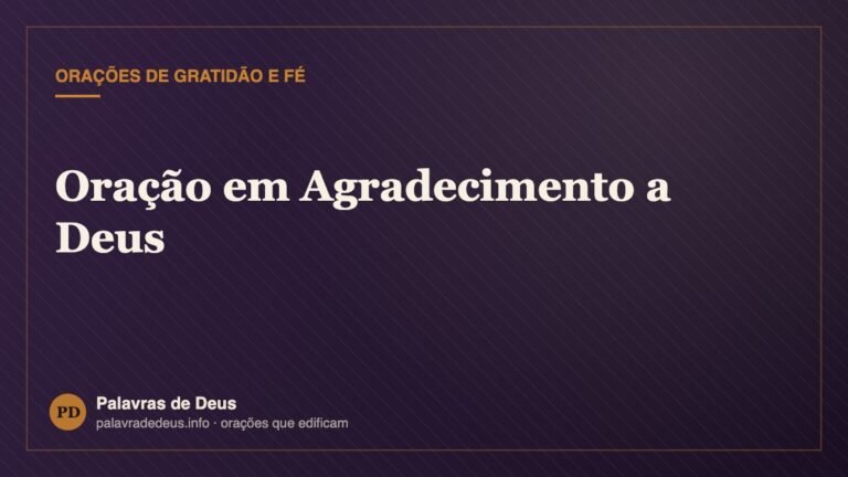 Oração em Agradecimento a Deus