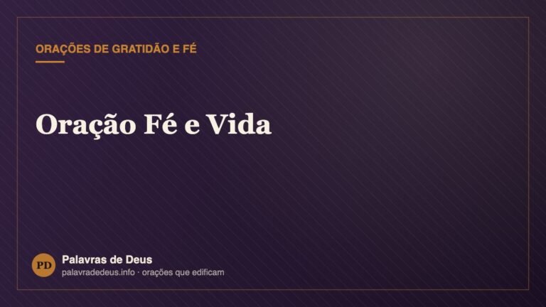 Oração Fé e Vida