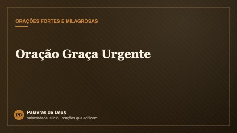 Oração Graça Urgente