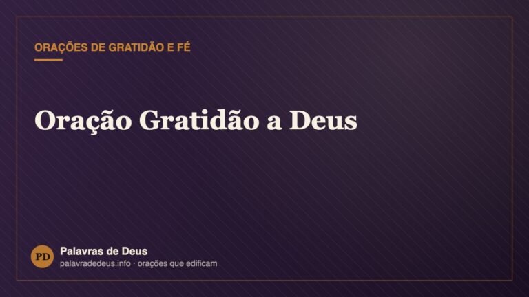 Oração Gratidão a Deus