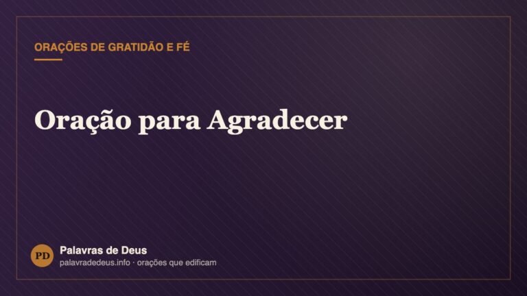 Oração para Agradecer