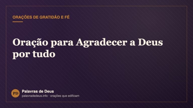 Oração para Agradecer a Deus por tudo