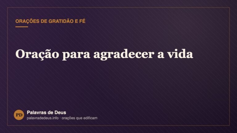 Oração para agradecer a vida