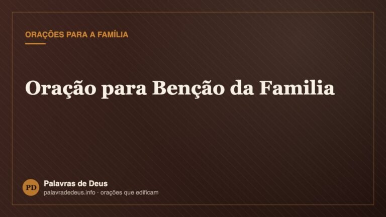 Oração para Benção da Familia
