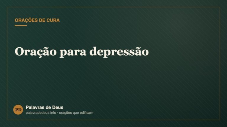 Oração para depressão