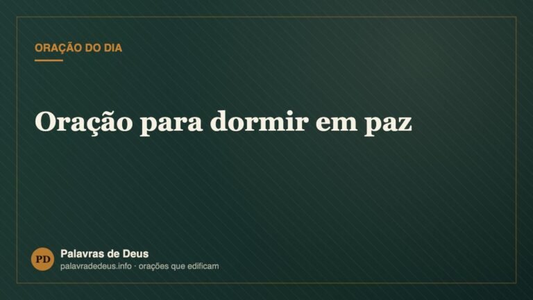 Oração para dormir em paz