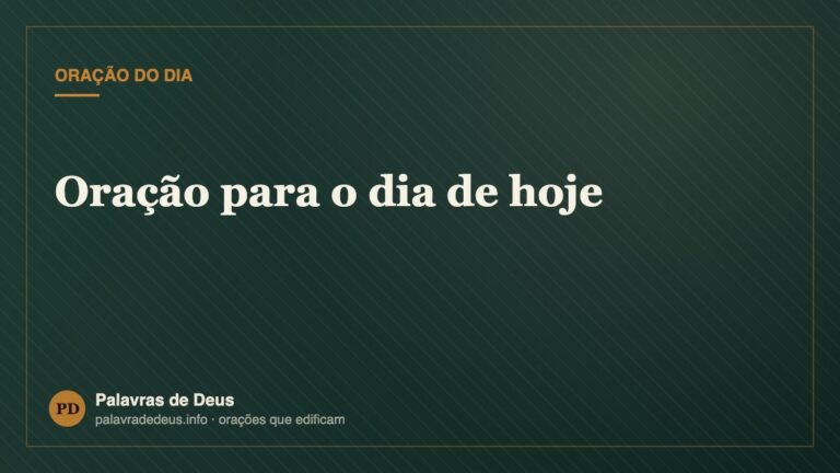 Oração para o dia de hoje