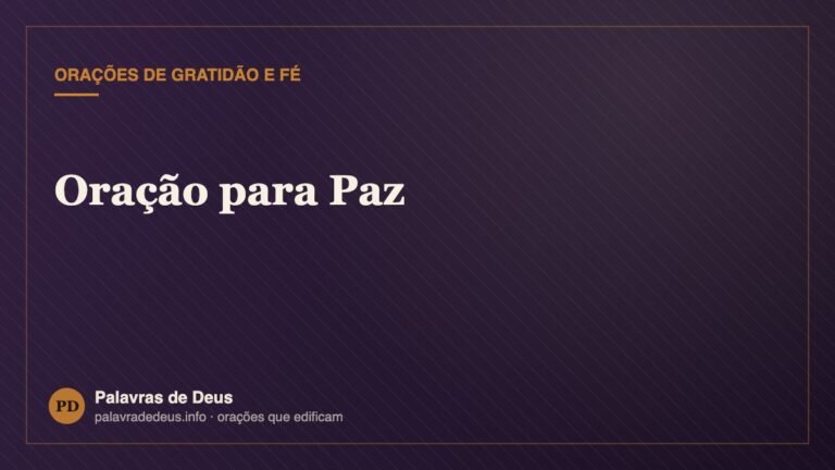 Oração para Paz
