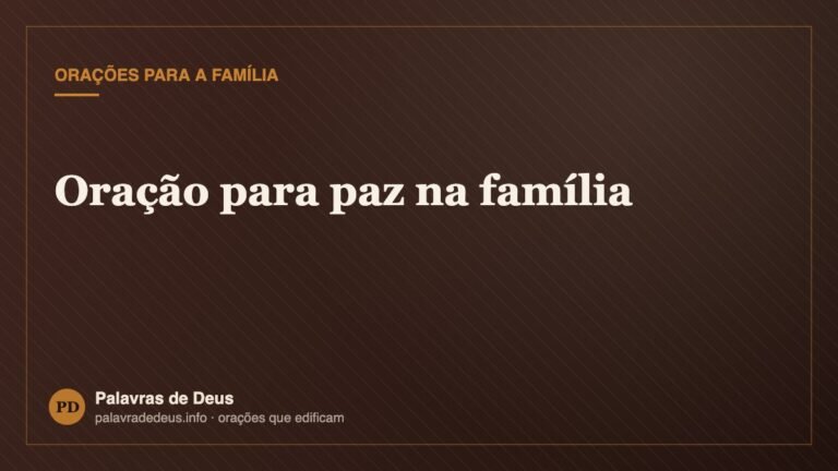Oração para paz na família