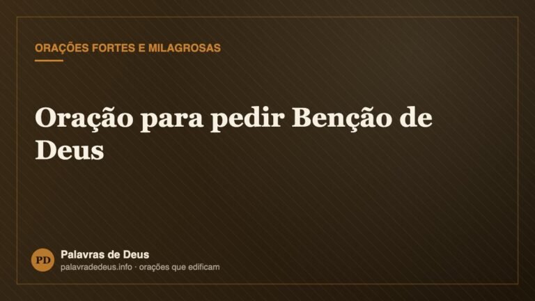 Oração para pedir Benção de Deus