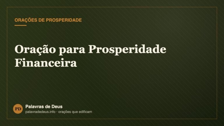 Oração para Prosperidade Financeira
