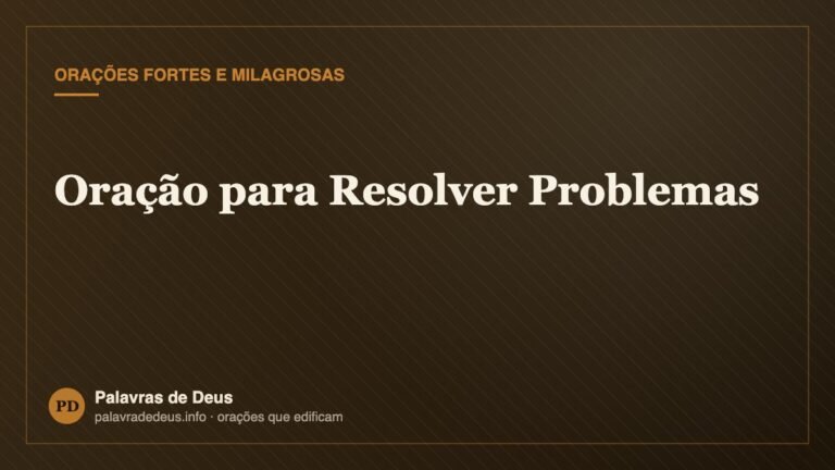 Oração para Resolver Problemas