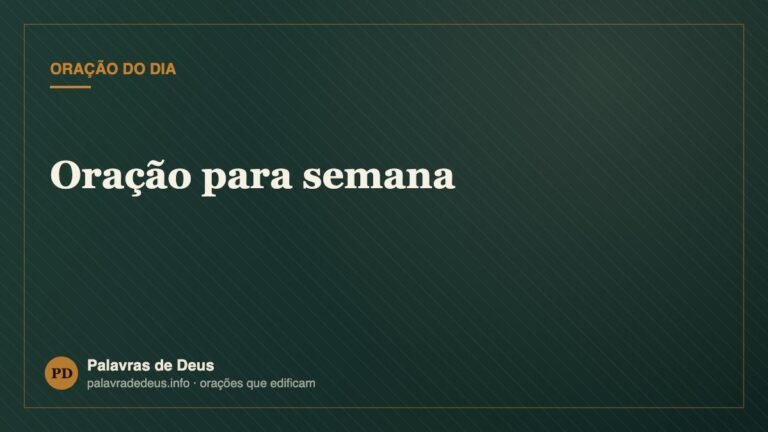 Oração para semana