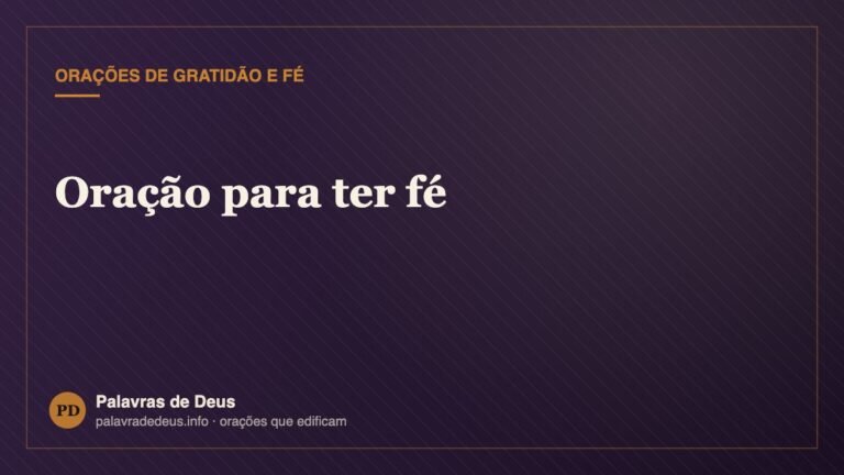 Oração para ter fé