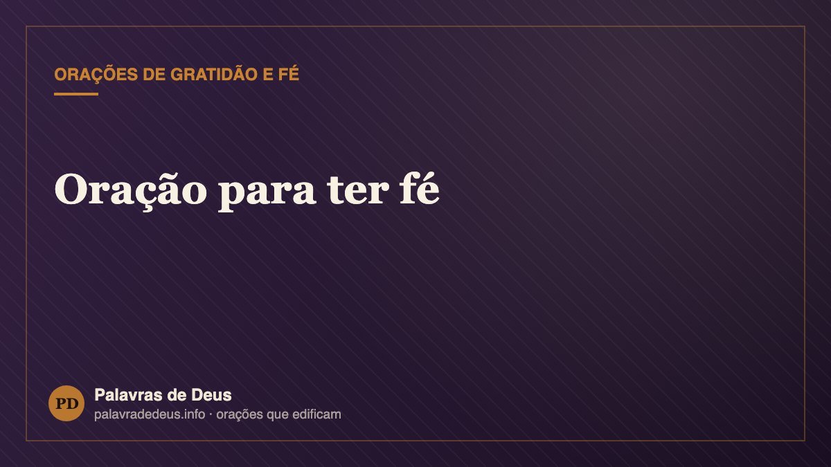 Oração para ter fé