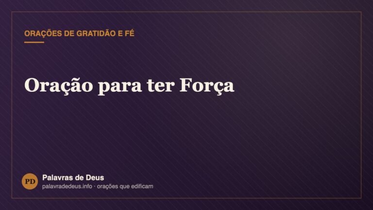Oração para ter Força