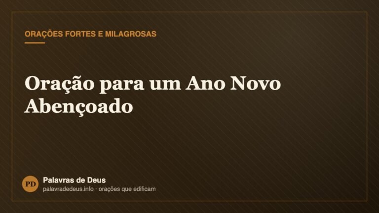 Oração para um Ano Novo Abençoado