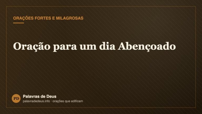 Oração para um dia Abençoado